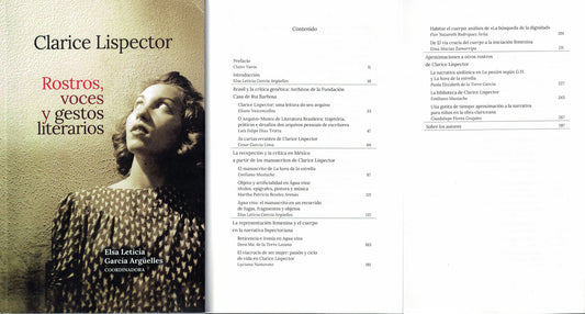 Rostros, voces y gestos literarios. Clarice Lispector.